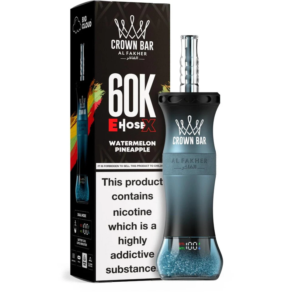 Al Fakher Crown Bar E-Hose X Disposable – 60000 Puffs 🔥