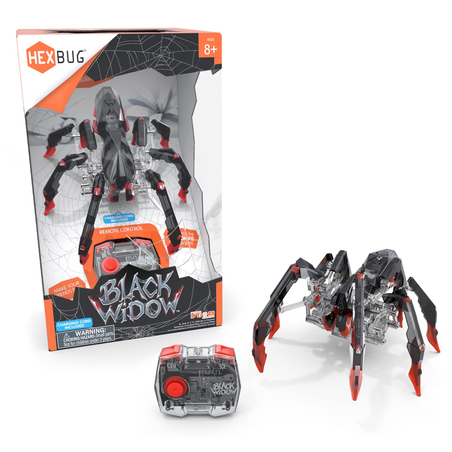 HEXBUG Black Widow， Robotic Toy Spider