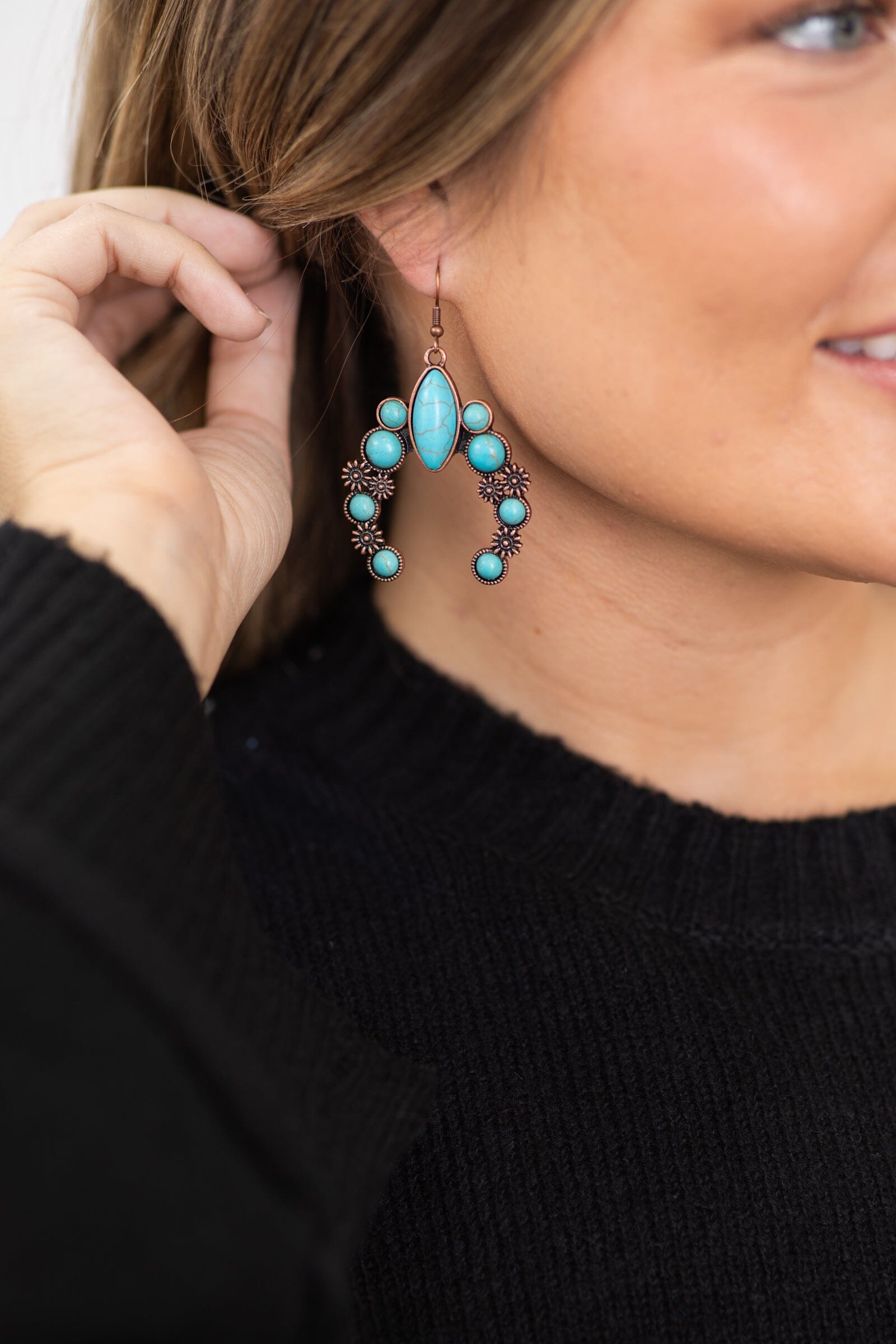 Turquoise Western Style Earrings