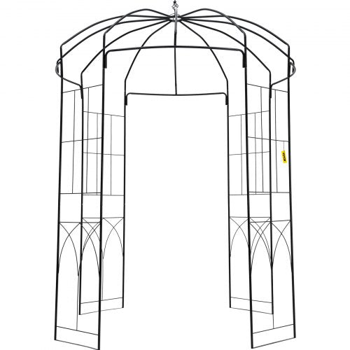 8' Birdcage Garden Arbor - Heavy Duty Wrought Iron Wedding Arch Trellis for Climbing Vines