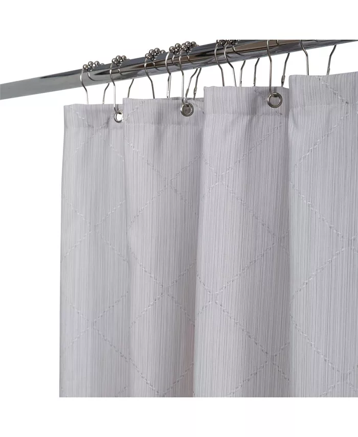Elle Decor Jacquard Weave Diamond Design Shower Curtain