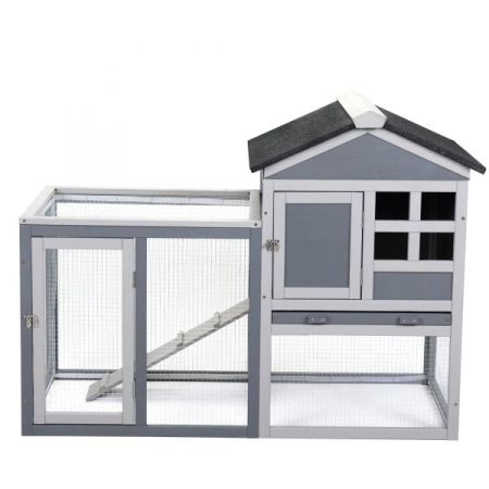 Indoor Outdoor Rabbit Hutch， Bunny Cage with Run， Pull Out Tray， Guinea Pig House for Small Animals XH