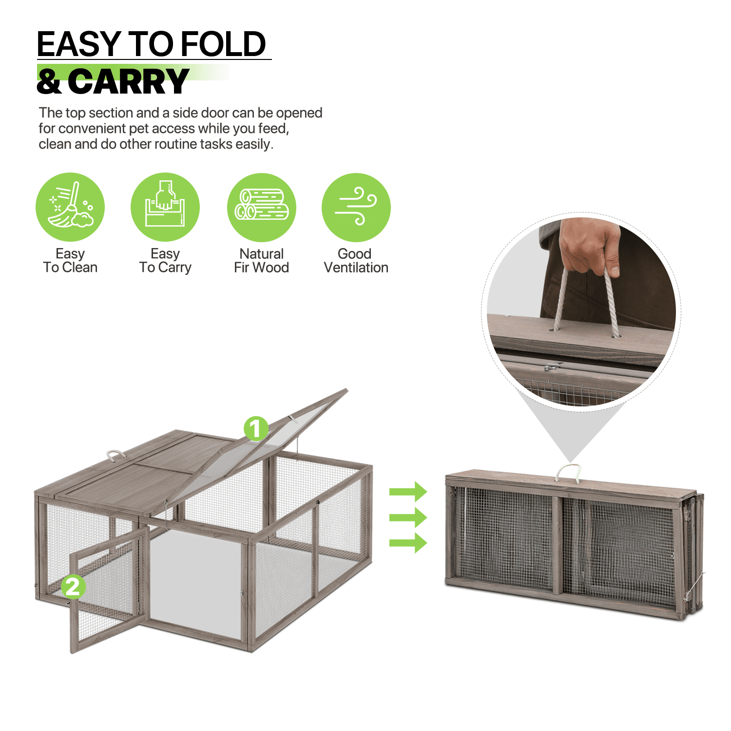 Magshion Chicken Coop Rabbit Hutch， 45.5