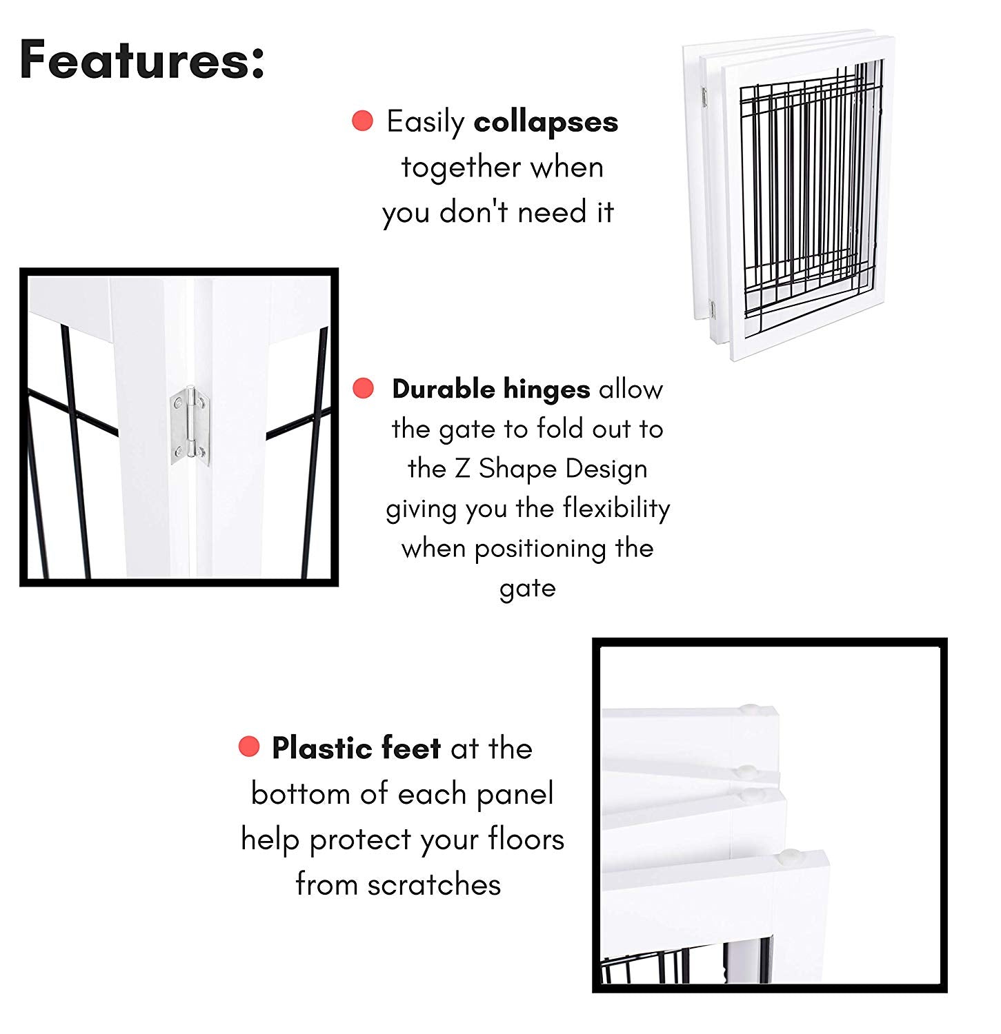 Internet's Best Traditional Wire Dog Gate - 3 Panel - 30