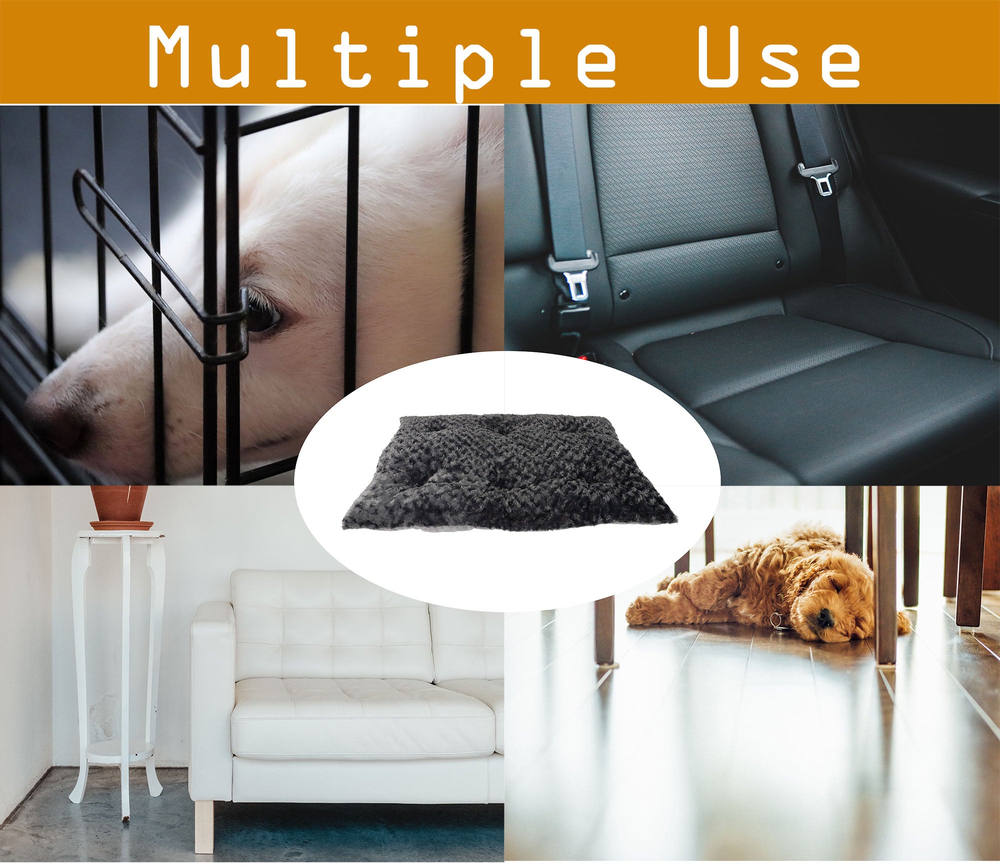 Confote Deluxe Plush Pet Beds Dog Crate Mattress for Large Medium Small Dogs， Machine Wash and Dryer Friendly， Gray XL