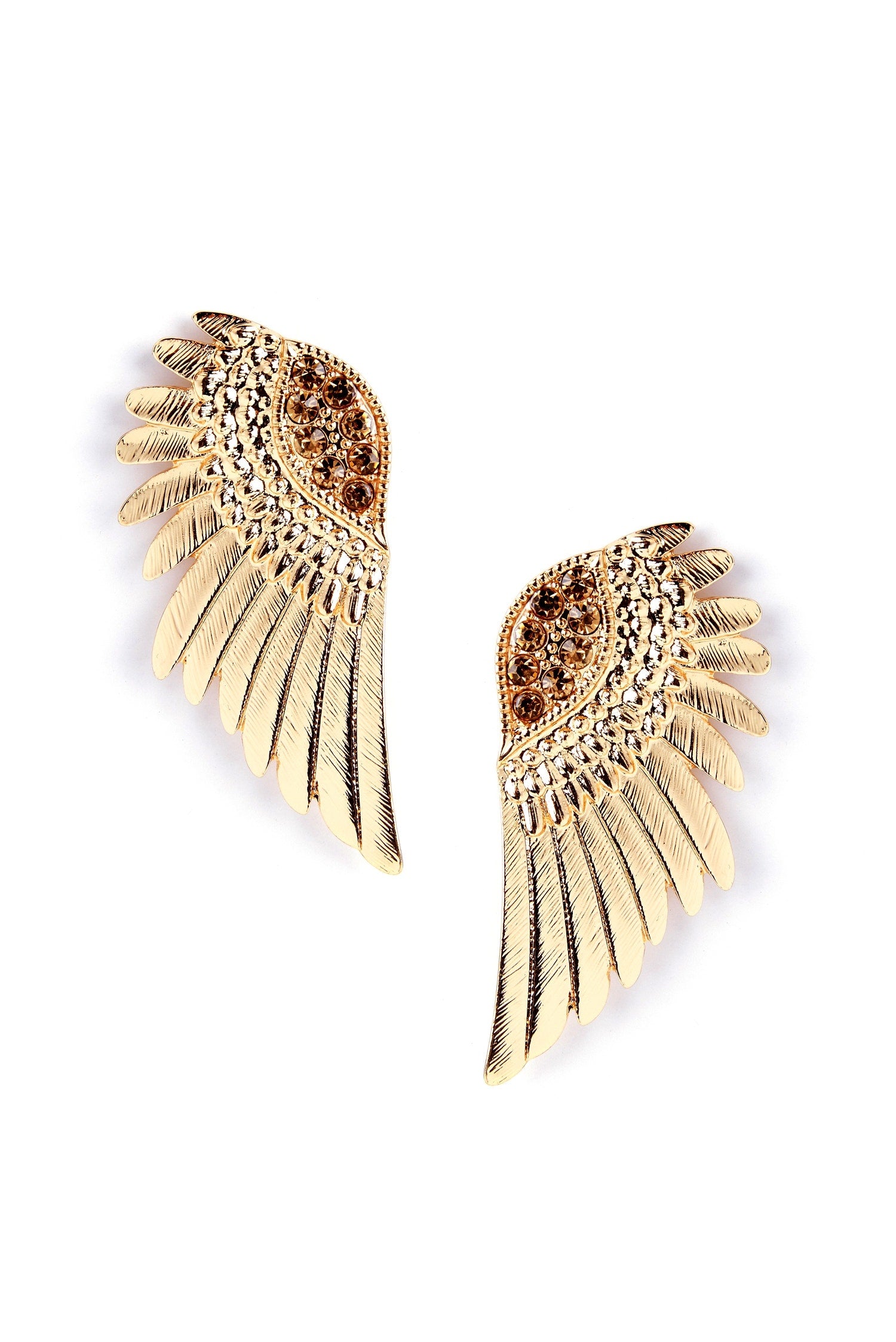 Winged Goddess Rhinestone Earrings
