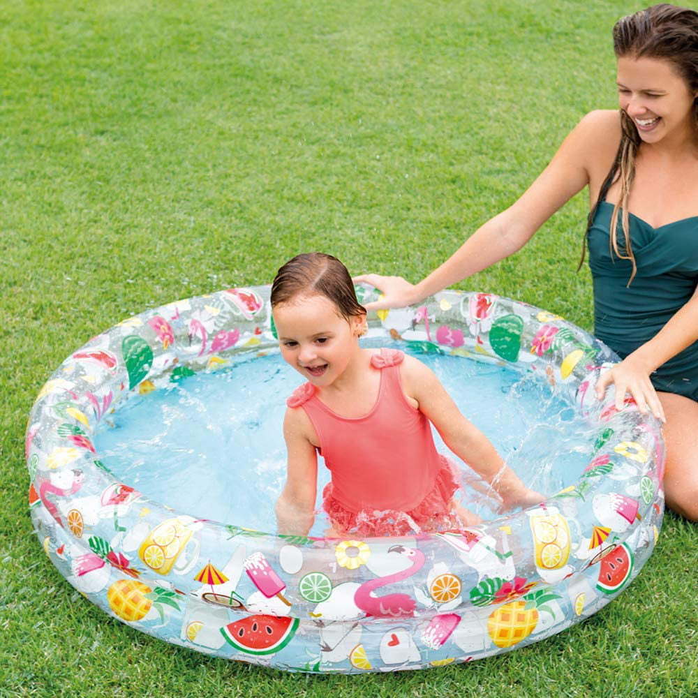 Intex Inflatable Kiddie Swimming Just Fruity Pool 2 Ring Circles Swim  48