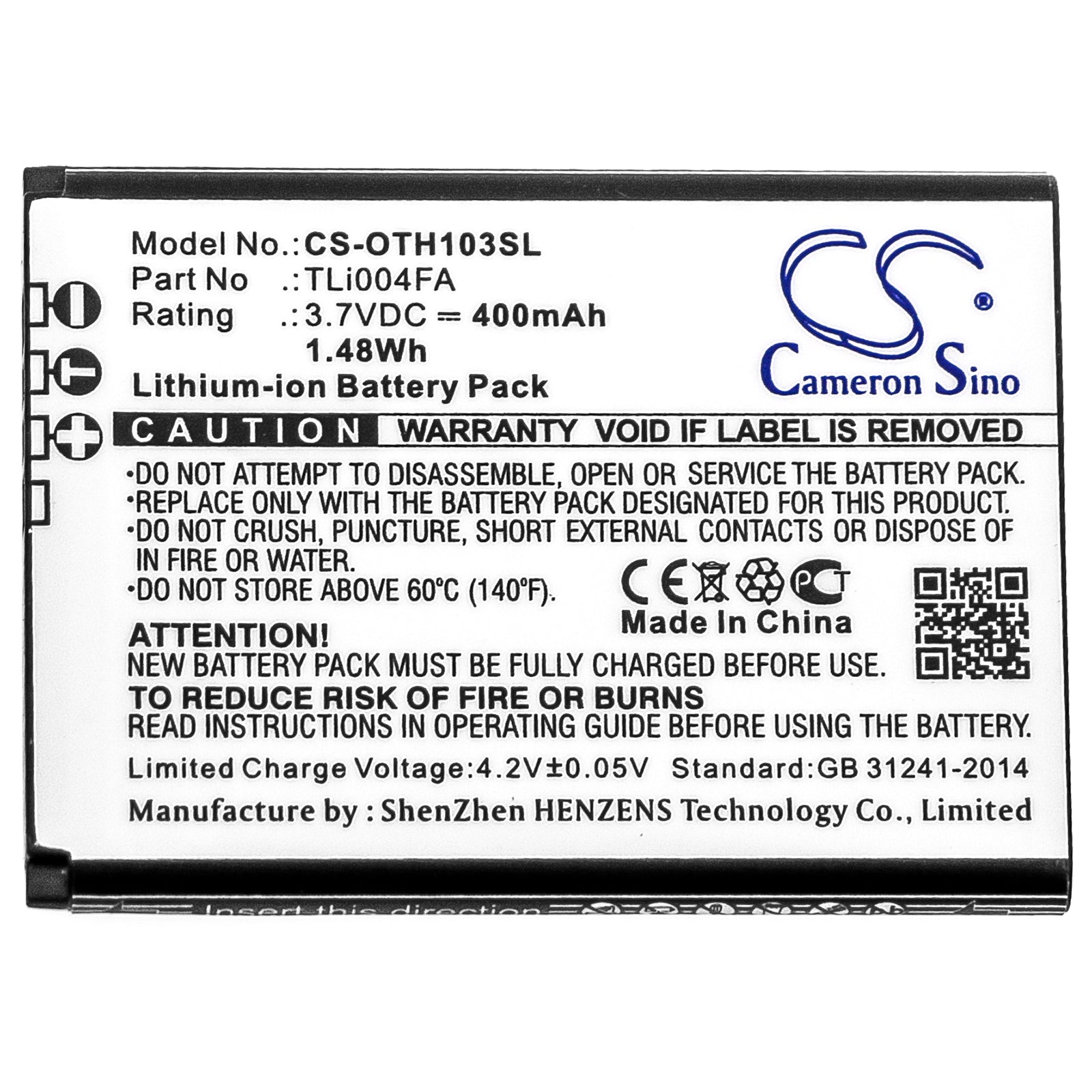 Alcatel OneTouch 1013X OneTouch 1035D OneTouch 104 Replacement Battery BatteryClerkcom Mobile Phone