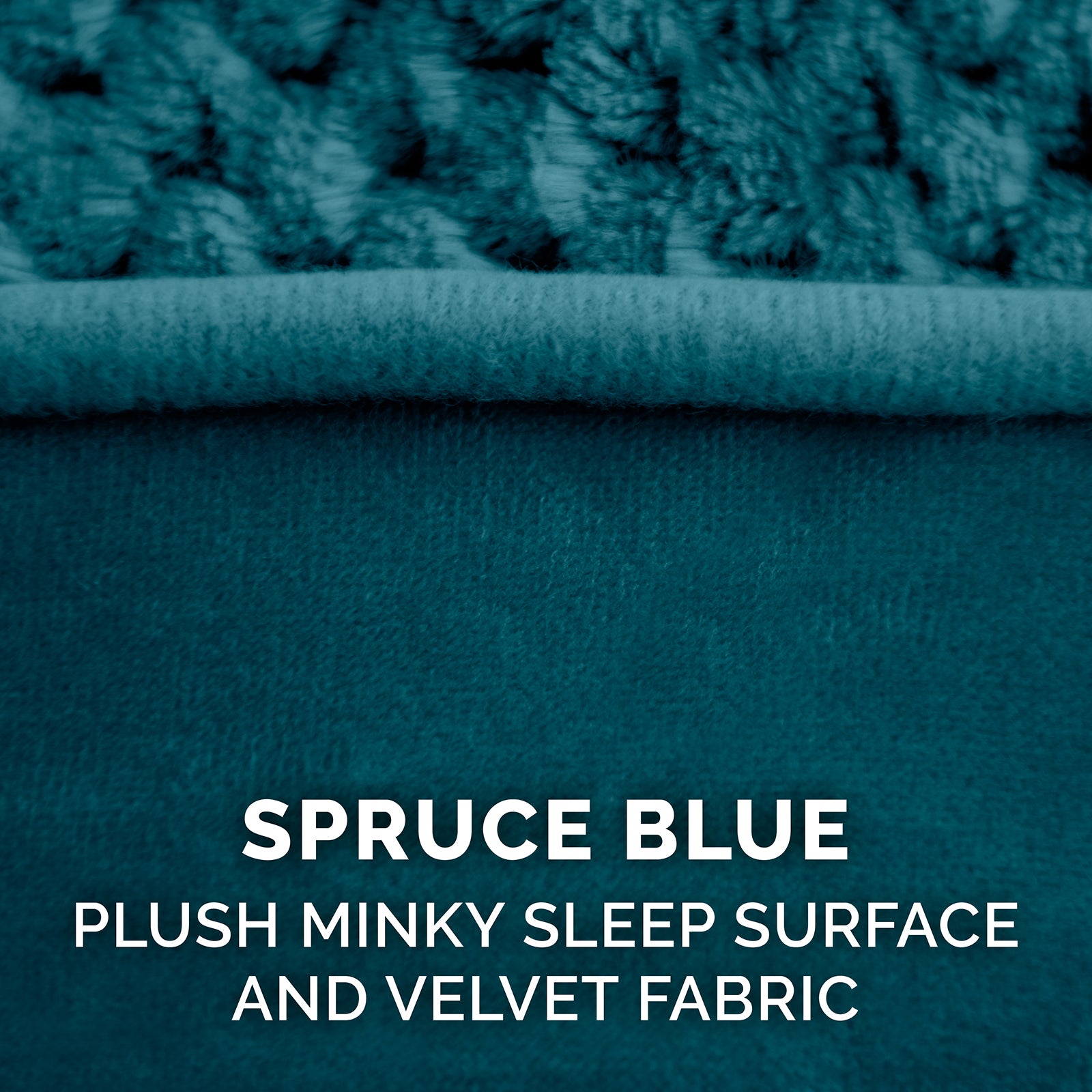 FurHaven | Cooling Gel Minky Plush and Velvet Luxe Lounger Pet Bed for Dogs and Cats， Spruce Blue， Giant