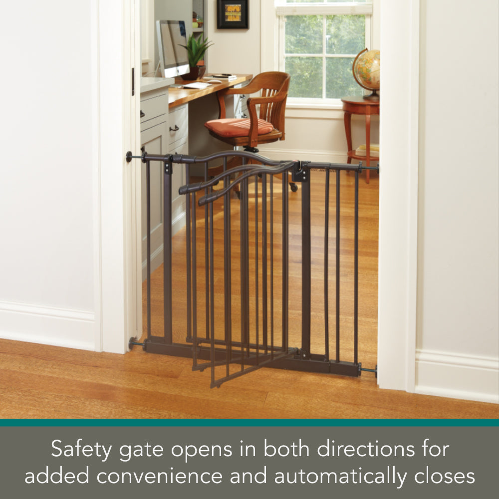 North States MyPet Wide Windsor Arch Pressure Mount Dog Gate， 28.25
