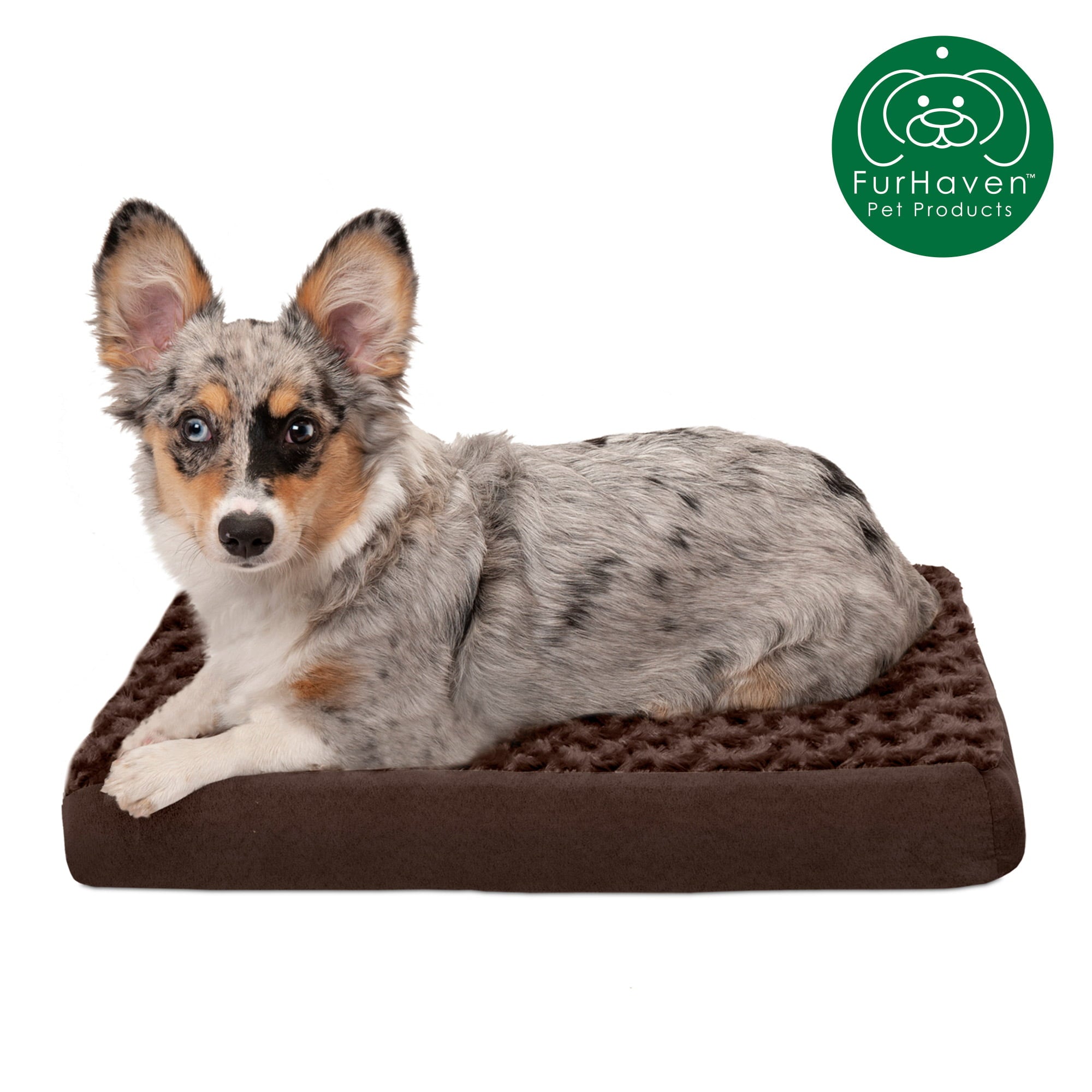 FurHaven Pet Products | Deluxe Cooling Gel Memory Foam Orthopedic Ultra Plush Mattress Pet Bed for Dogs and Cats， Chocolate， Small
