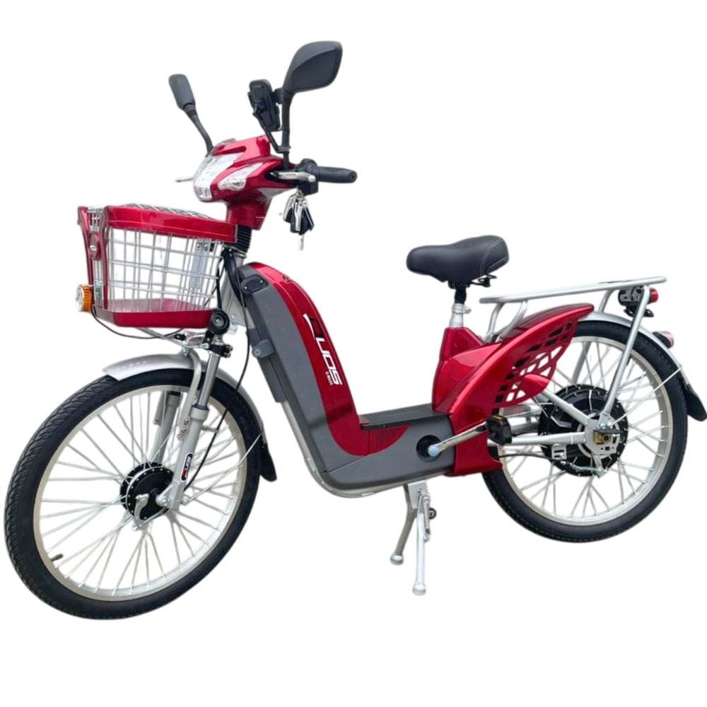 Bicicleta Elétrica E-Maxx Duos 800W Entrada USB Alarme e Seta cor Cereja