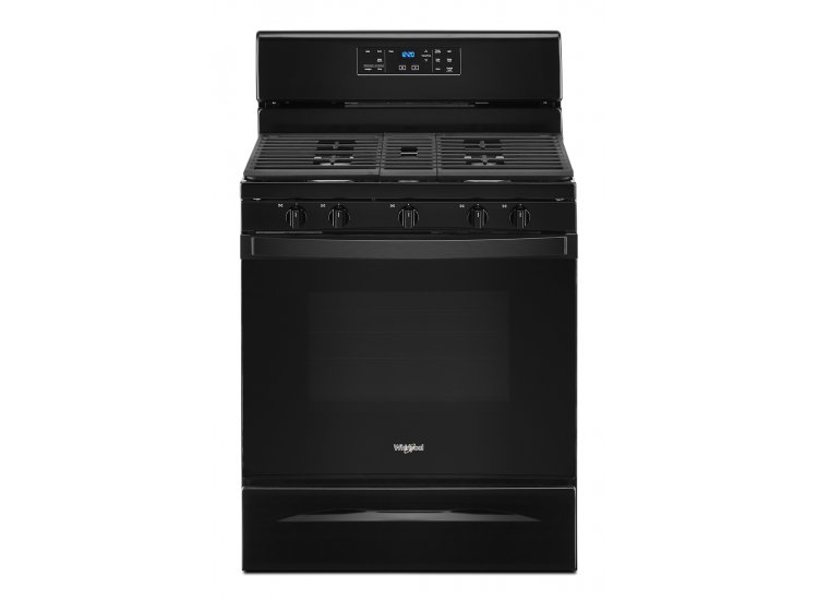 Whirlpool 5 Cu. Ft. Black Gas Range With Center Oval Burner