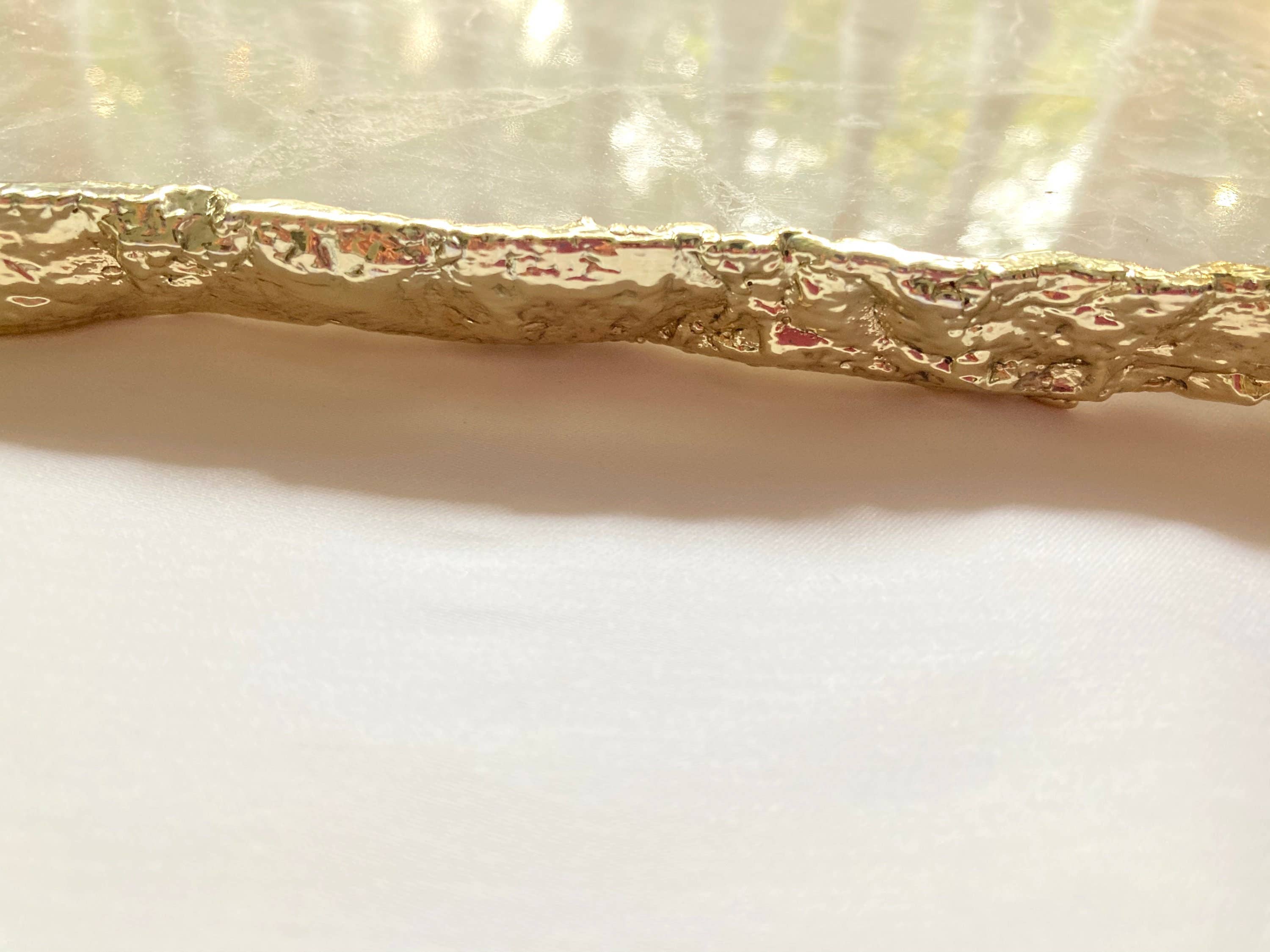 Large White Agate Cheese Platter/Tray/Personalised Momentos