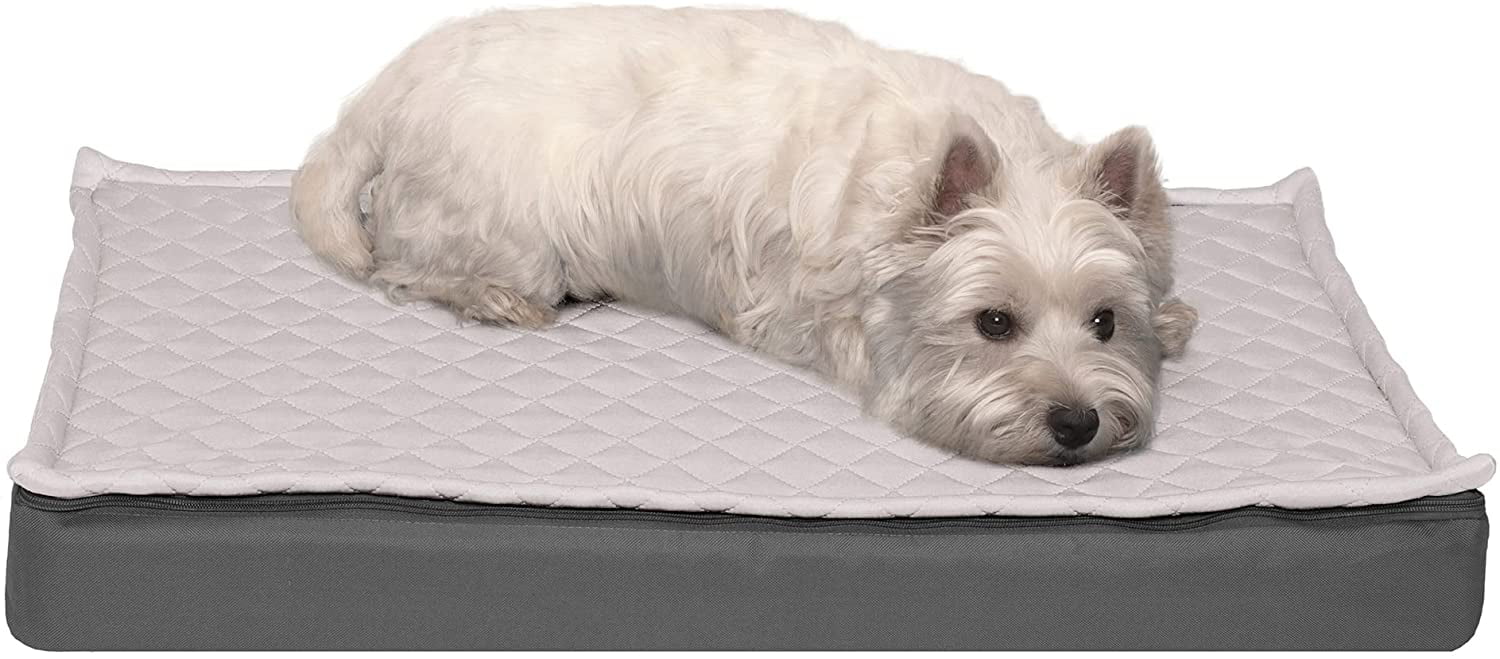 Furhaven Medium Orthopedic Dog Bed Water-Resistant Indoor/Outdoor Quilt Top Convertible Mattress w/ Removable Washable Cover - Gray， Medium Convertible Quilt Top (Gray) Medium Orthopedic Foam