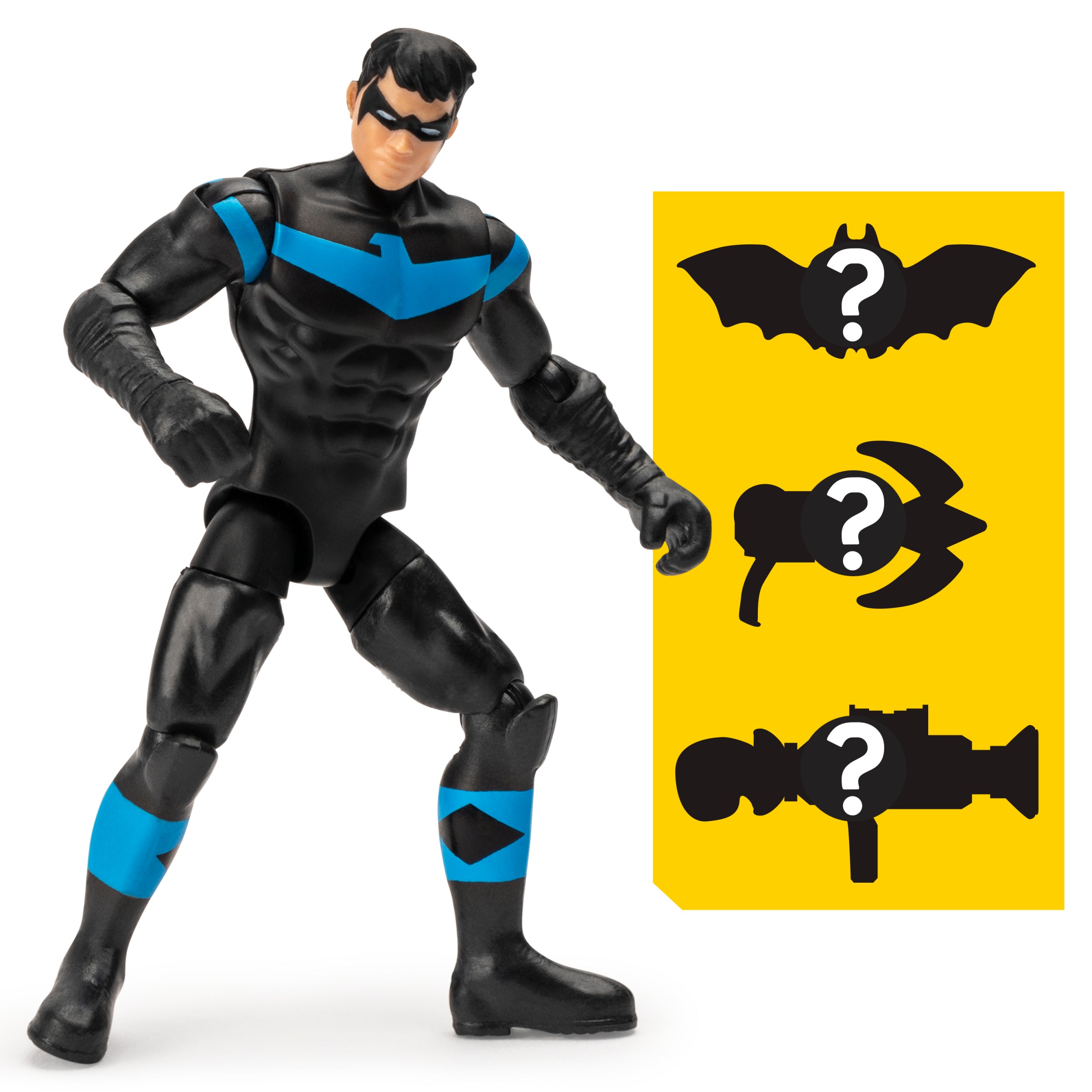 Batman 4-Inch Nightwing Action Figure with 3 Mystery Accessories， Mission 1