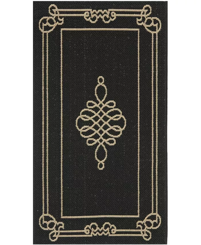 Safavieh Courtyard Black and Creme 2'3