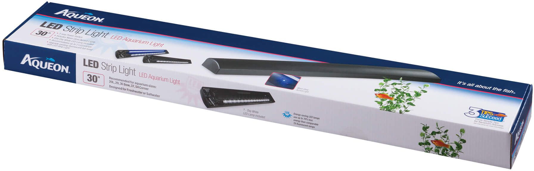 Aqueon Strip Light LED Aquarium Light Black 30in