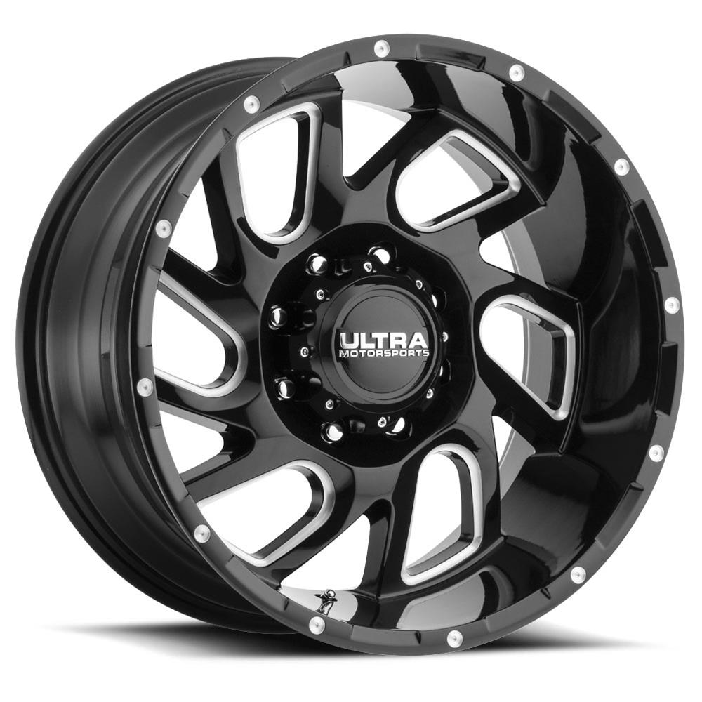 Ultra Wheel Company 221-2985BM+18 Ultra Wheel 221 Carnage Gloss Black Wheels with Milled Accents