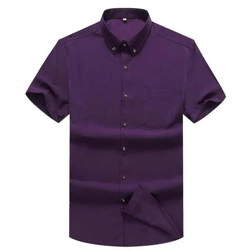 Camisa Masculina Manga Curta modelo Plus Size - Sleeve Classic / A Camisa Social Perfeita para os dias Quentes!