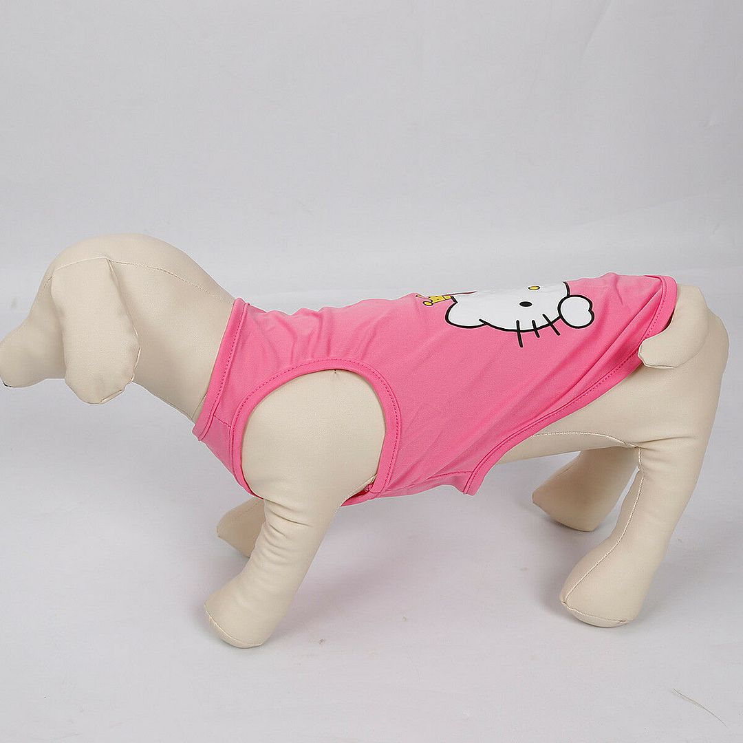 Cute Hello Kitty Logo t-Shirt Pink Hello Kitty Design Shirt FOR SMALL DOGS Small Dog Sweater (SMALL)