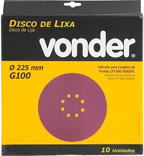 Vonder, Disco De Lixa Com Costado Em Pluma 225 Mm, Gr?o 100, Para As Lixadeiras Lpv 400B, Lpv 600, Lpv 925, Lpv 950B E Lpv 1000.