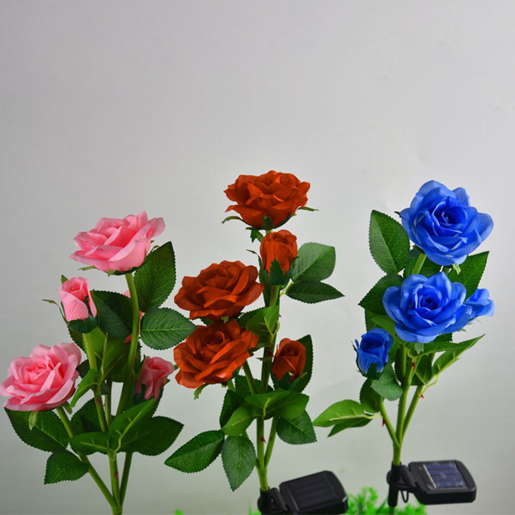 Binpure Solar-Powered Light Rose Flower Field Cutting Park Home Lamp