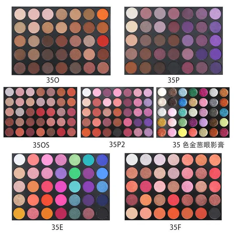 35 Colors Pigmented Matte Shimmer Nature Eye Shadow