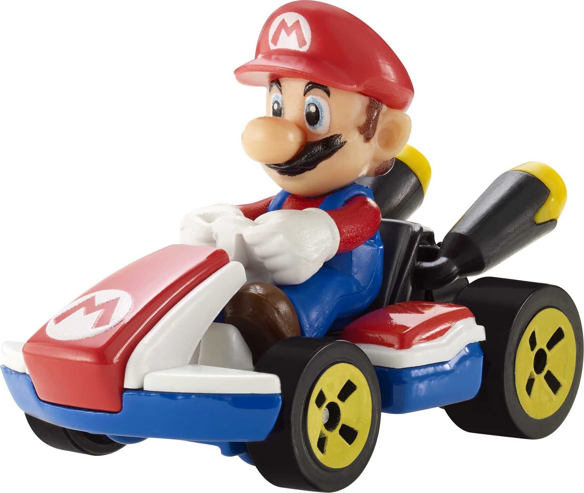 Hot Wheels Mario Kart Set of 4 Toy Character Vehicles， Includes 1 Exclusive Model (Styles May Vary)