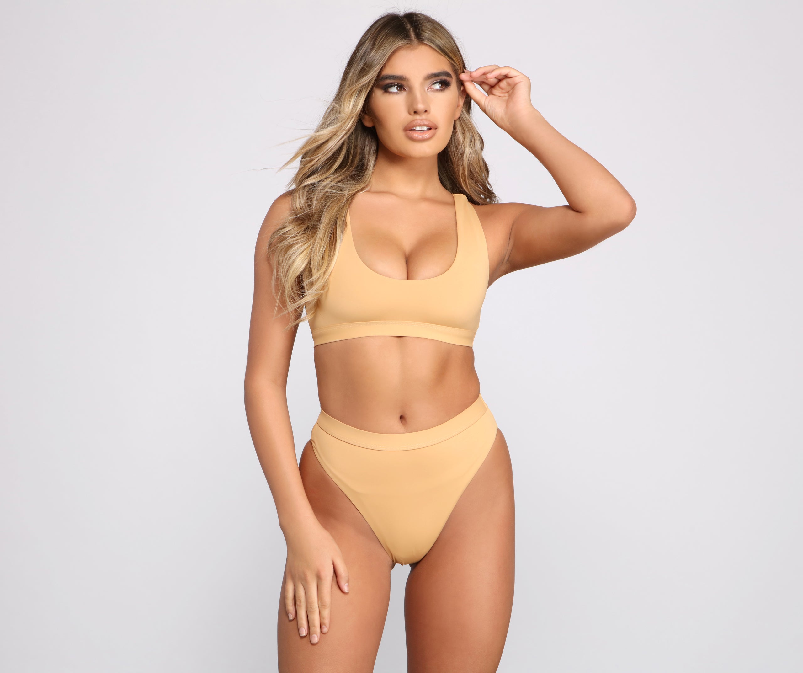 Sleek and Minimal High Waist Bikini Bottoms