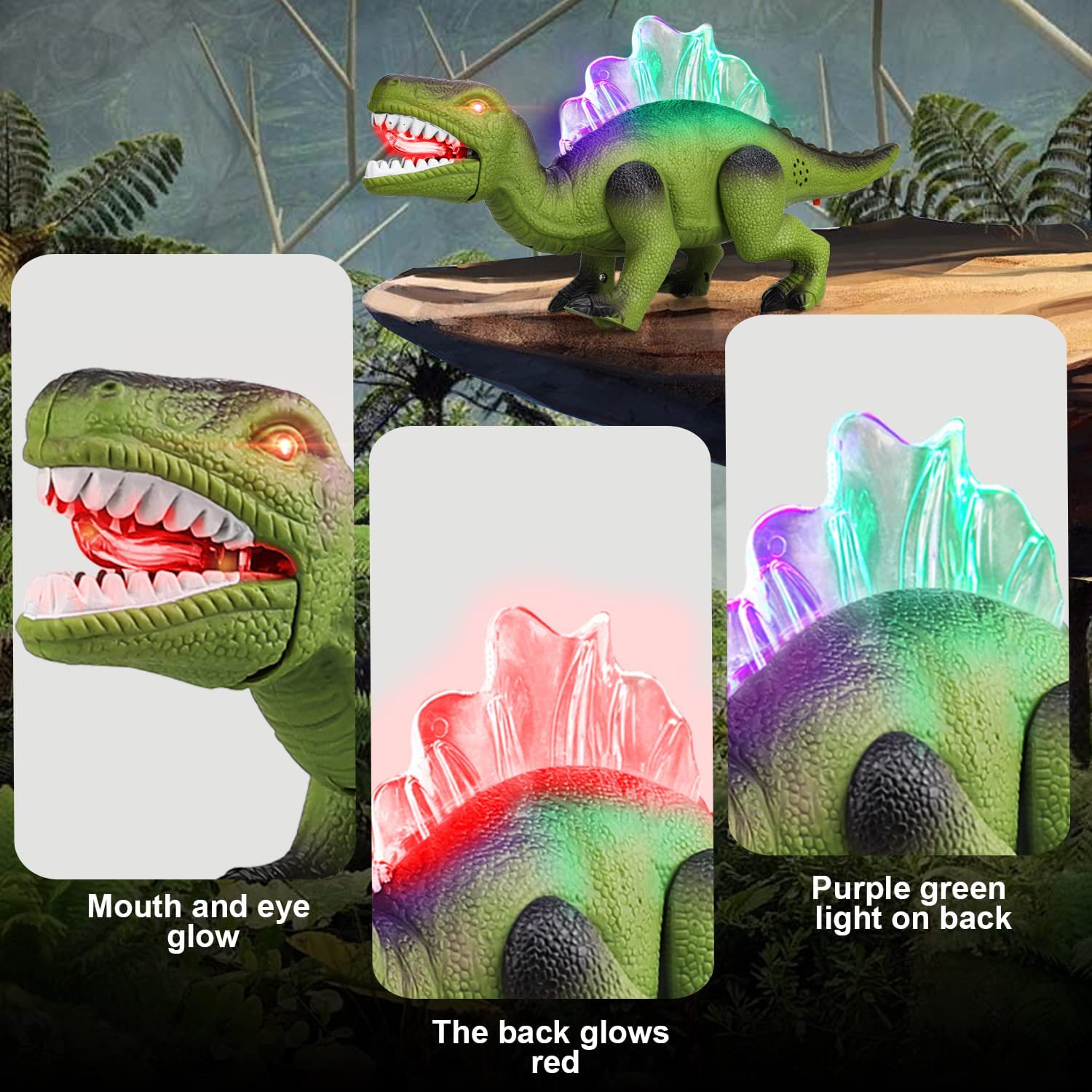 TOY Life Walking Dinosaur Toys for Kids， Light up Robot Toys， 12 inches Dinosaur with Mouth Moves and Roars， Electronic Dino Toys Robot Dinosaur Gift for Kids 3 4 5 6 7 Years