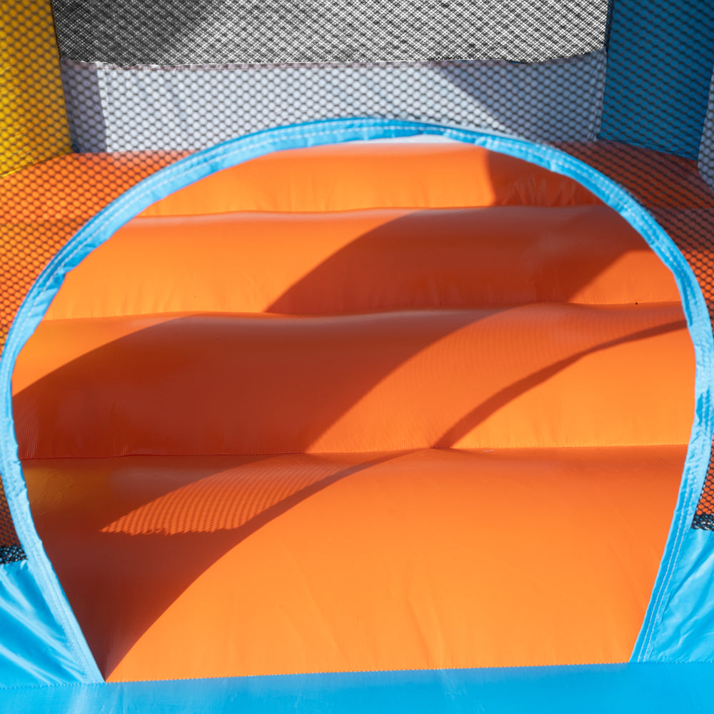 Kids Inflatable Water Slide， Inflatable Jumping Castle with Mini Swimming Pool and Slide， include Blower， Slide Bouncer Water Pool， Mushroom Pattern