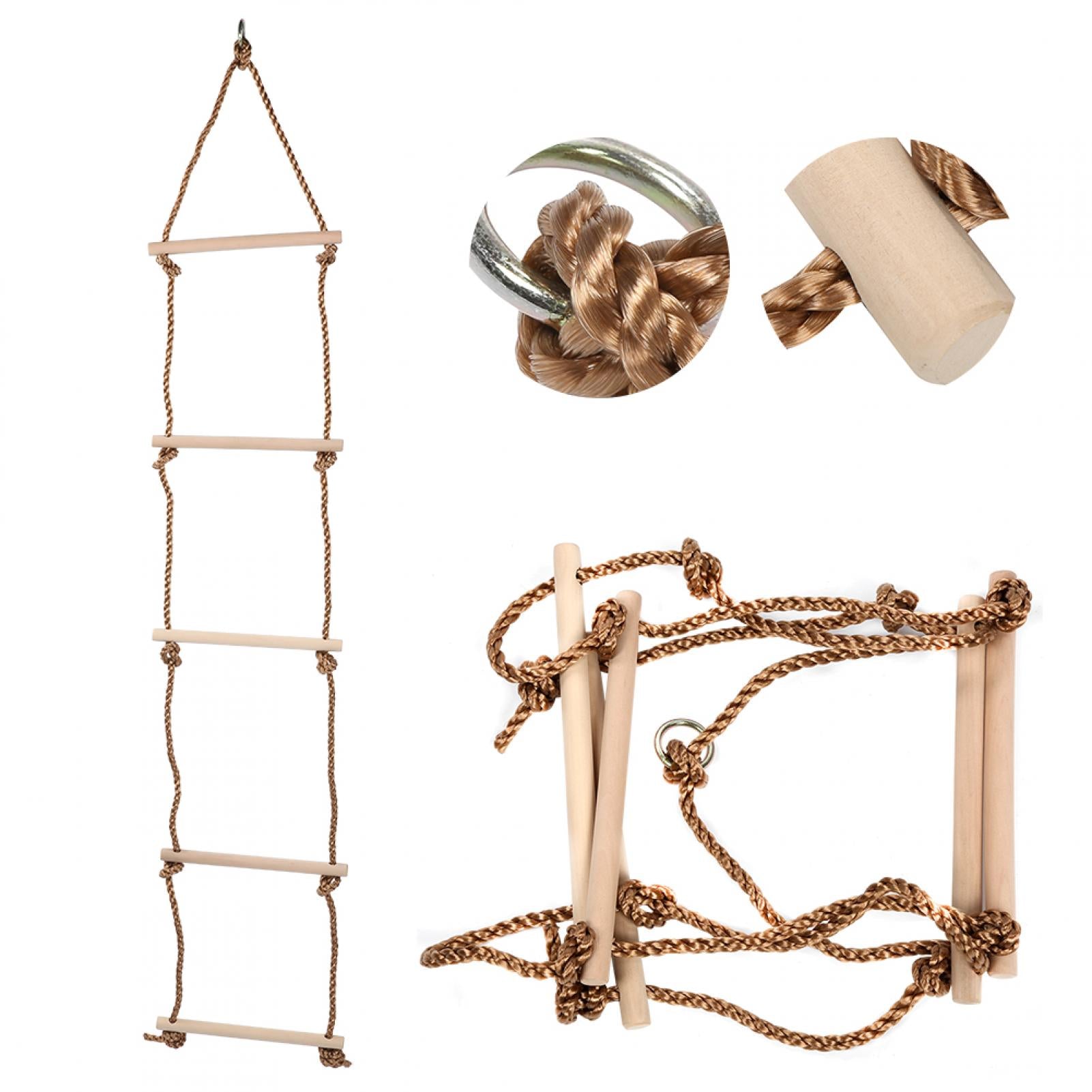 Made Of Wood Environmentally Friendly Children Rope Ladder， Children Climbing Ladder， For Children Adults