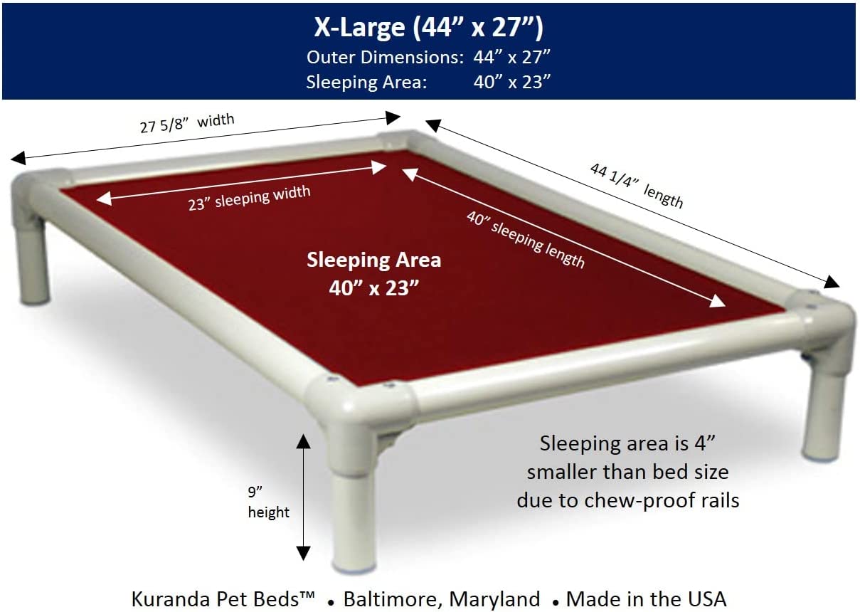 Kuranda Orthopedic Chewproof Elevated Dog Bed - Outdoor - Almond PVC Frame