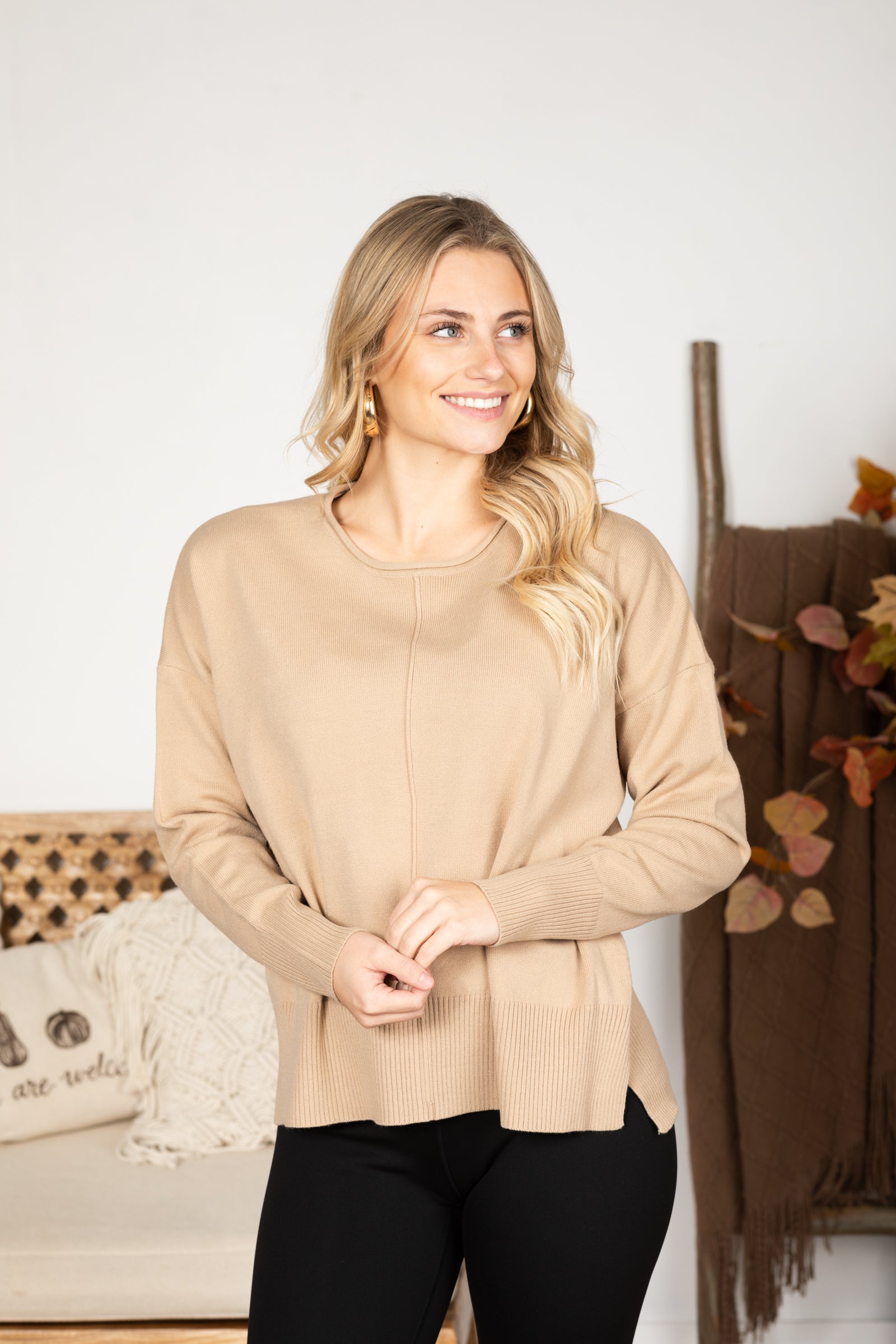 Drop Shoulder Pullover Sweater
