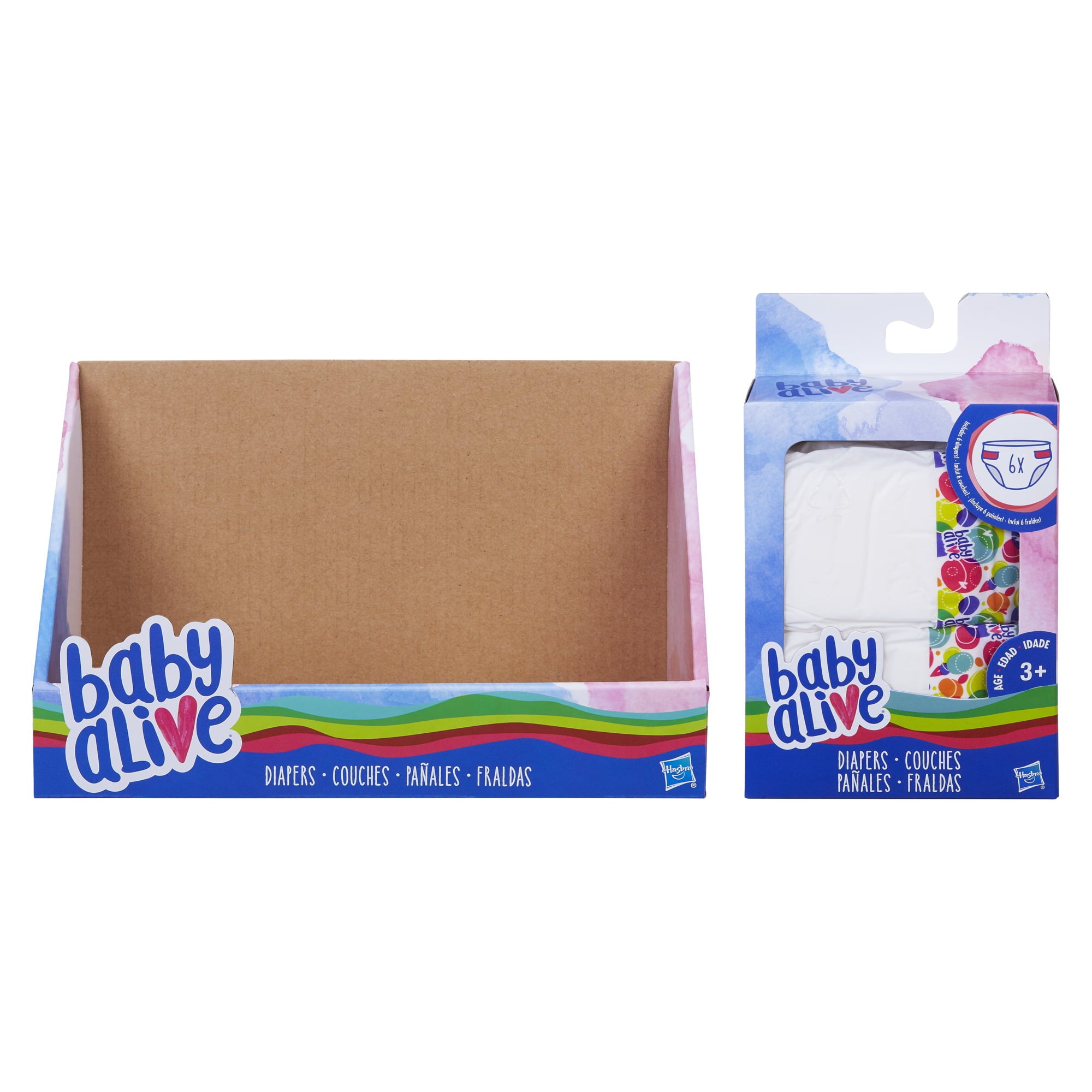 Baby Alive 6 Pack of Diaper Refills for Baby Alive Dolls, Includes 6 Diapers