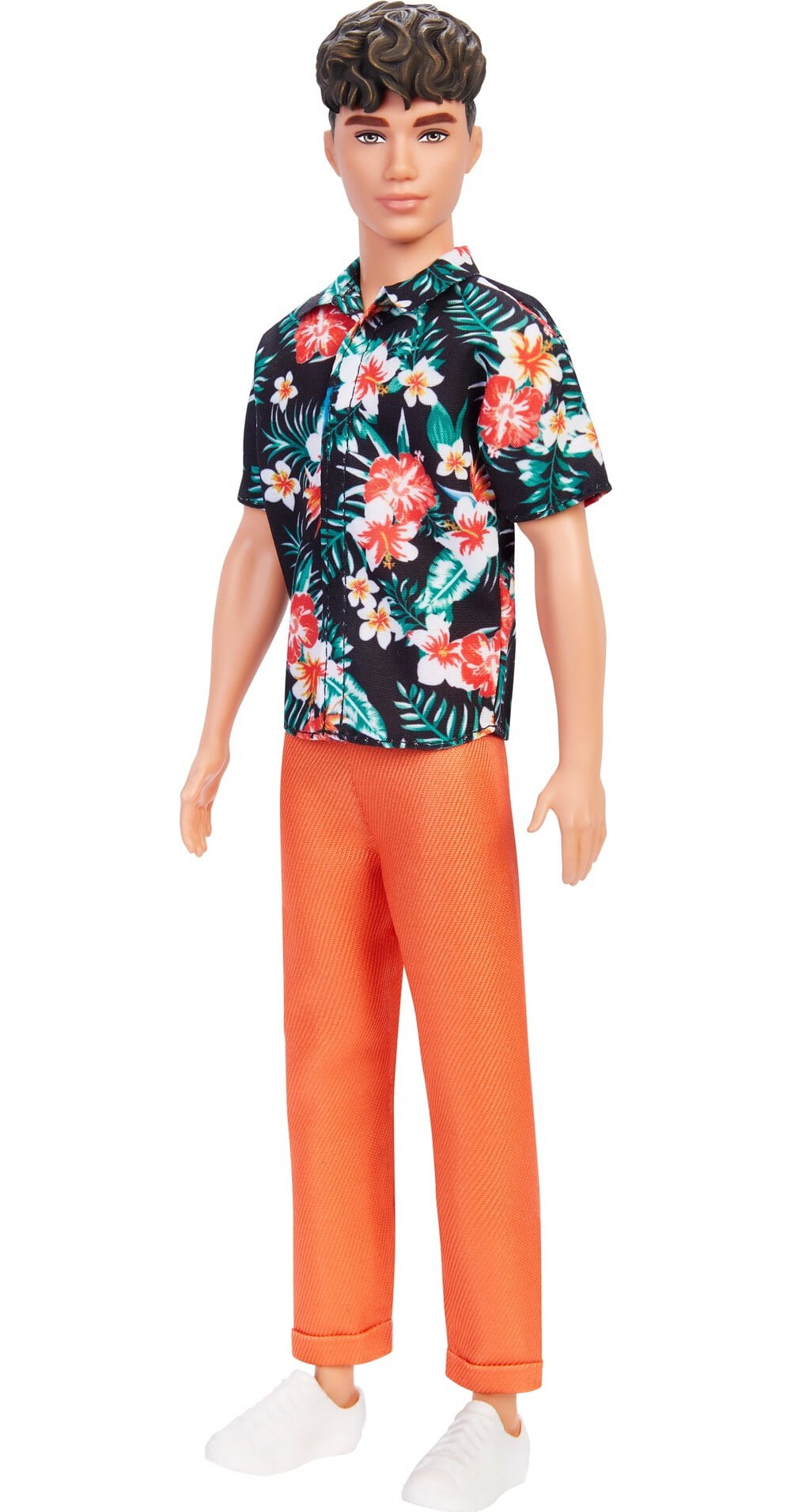Barbie Ken Fashionistas Doll #184 with Brown Hair, Hawaiian Shirt and Orange Pants