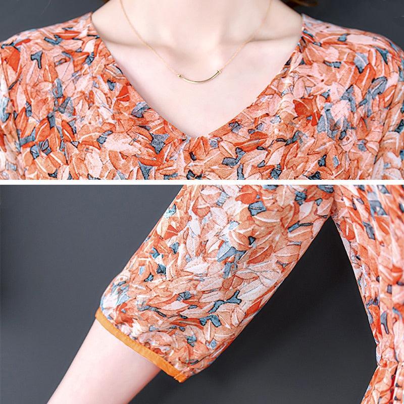 Vestido Floral Anastácia™ em Chiffon / O Vestido com Caimento Soltinho mais Elegante e Versátil de 2024!