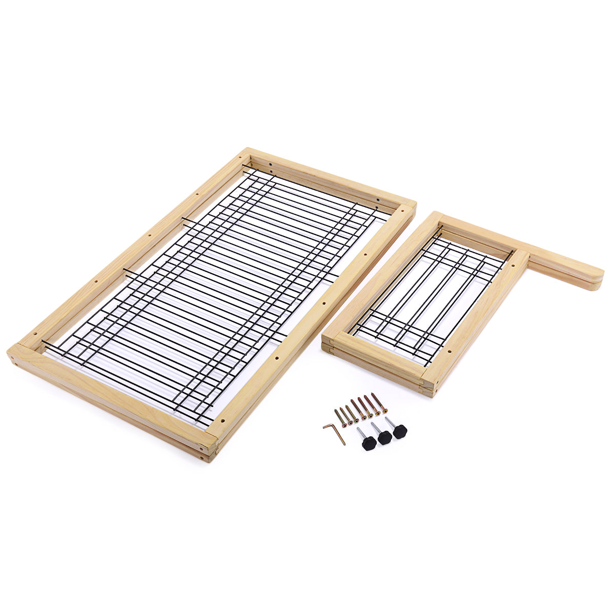 Adjustable Indoor Solid Wood Construction Pet Fence Gate Free Standing Dog Gate