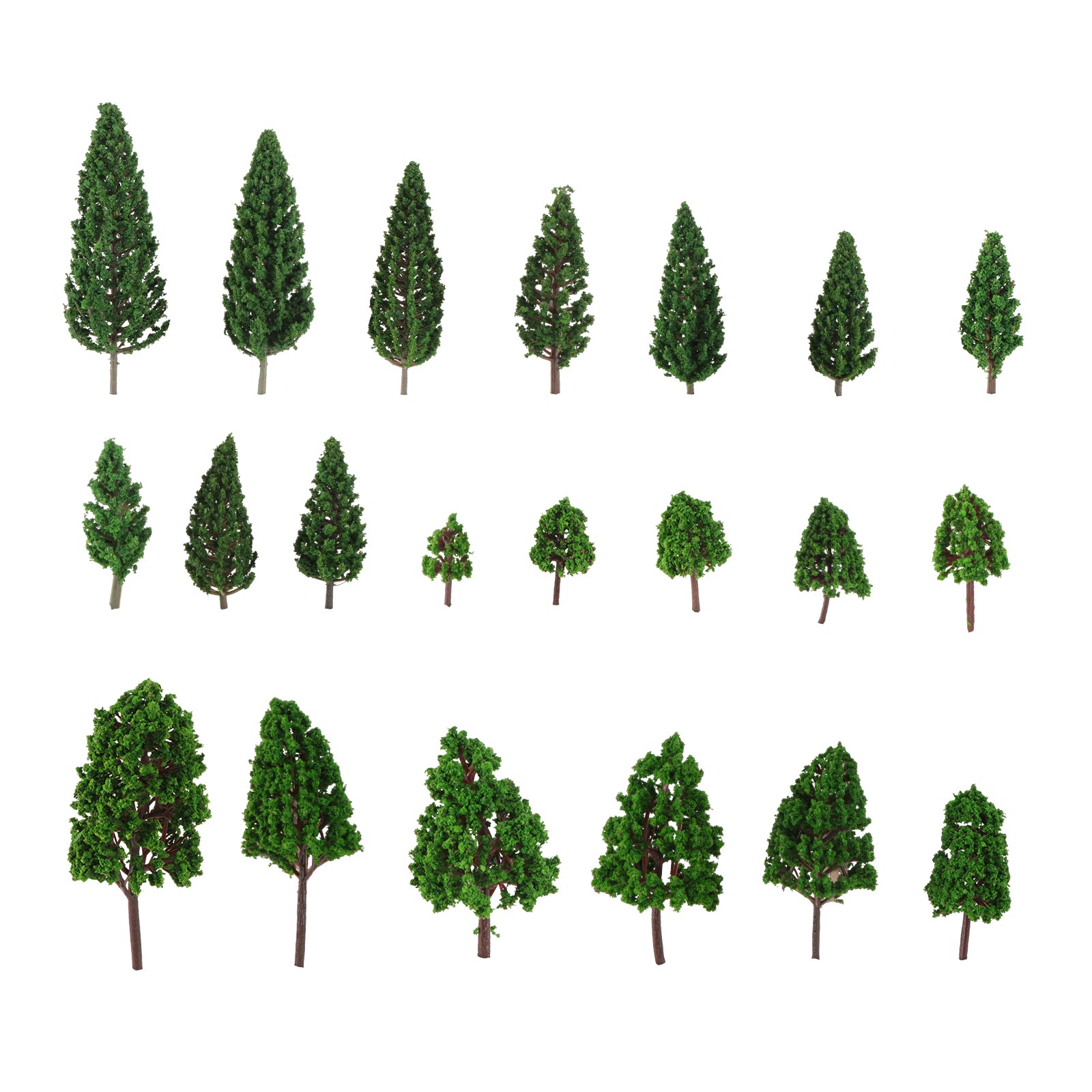 22pcs Green Mini Tree Set Scenery Architectural Landscape Model Trees
