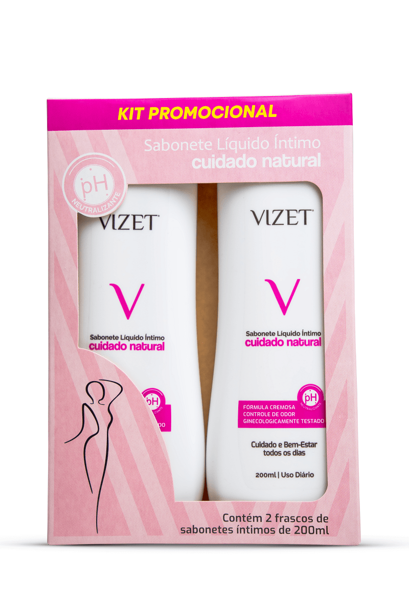 Kit Sabonete Intimo Vizet Rosa 2 Unidades 200ml