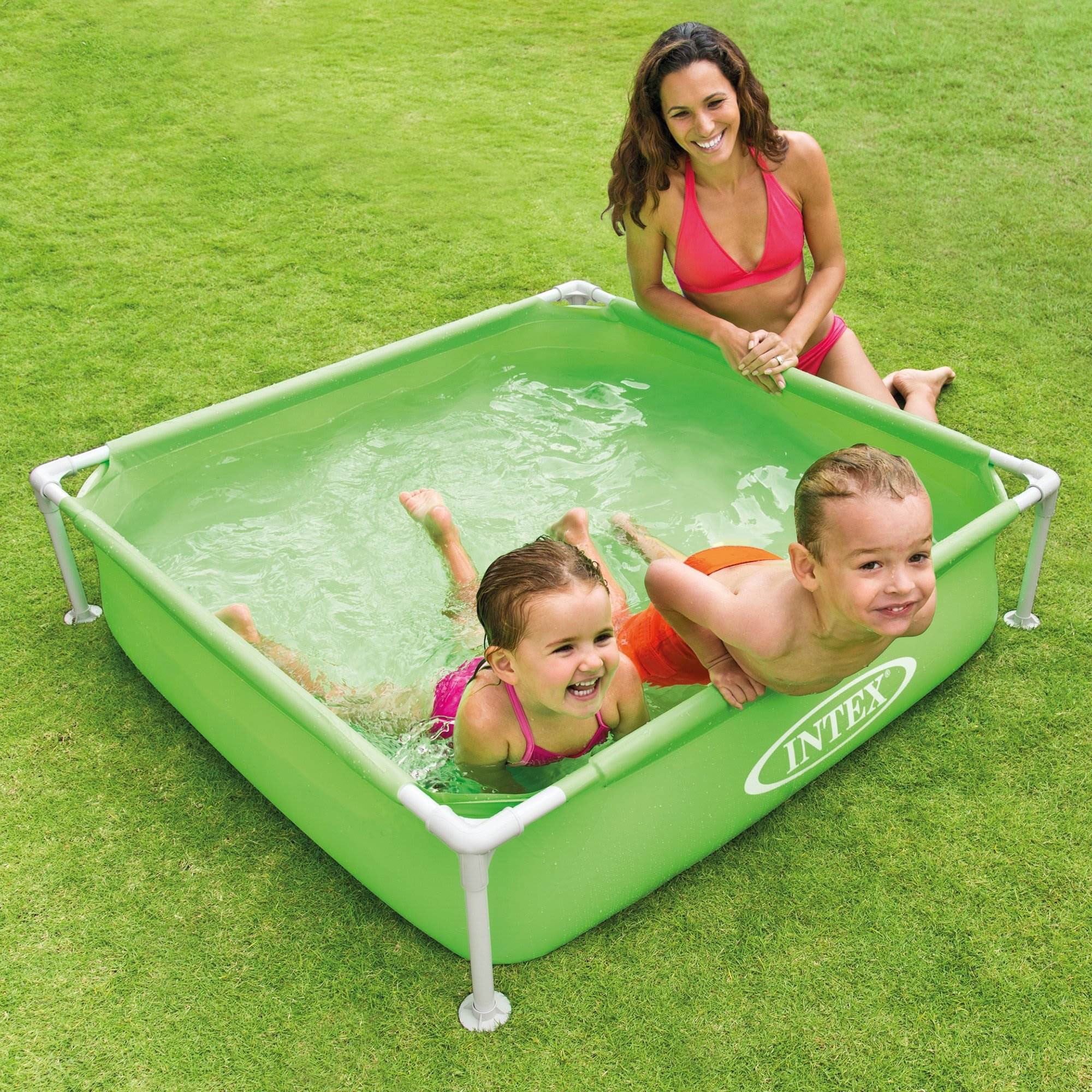 Intex Mini Framed Beginner Outdoor Kiddie Swimming Pool， Color Varies， Inflatable and Kiddie Pools， Square