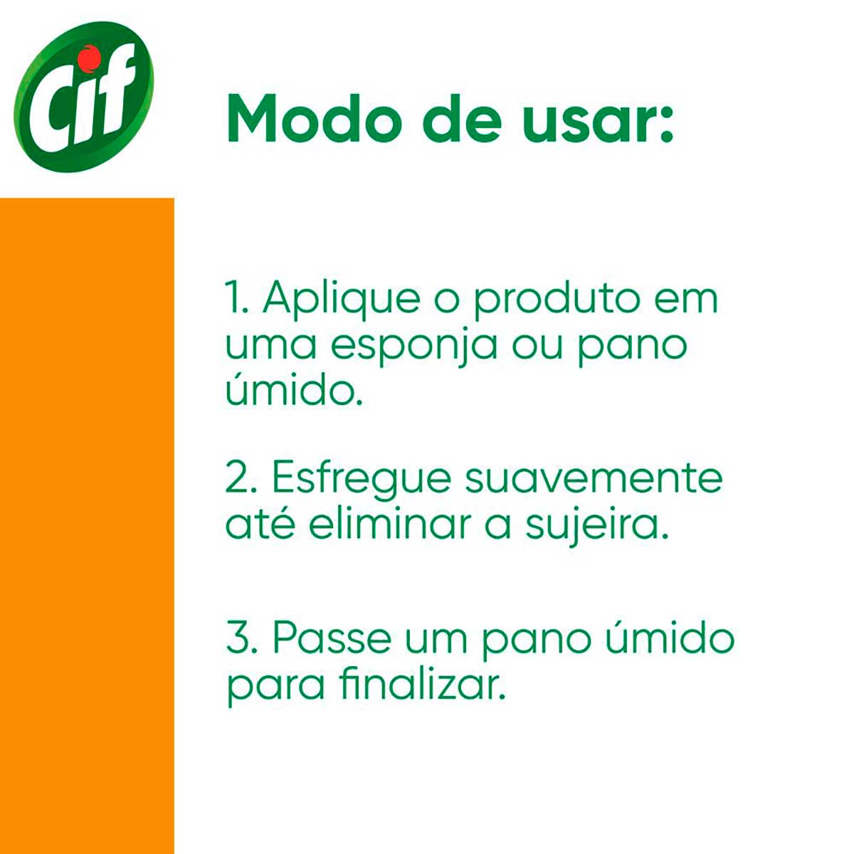 CIF Cremoso Limpeza Milagrosa Laranja para casa 250 ml