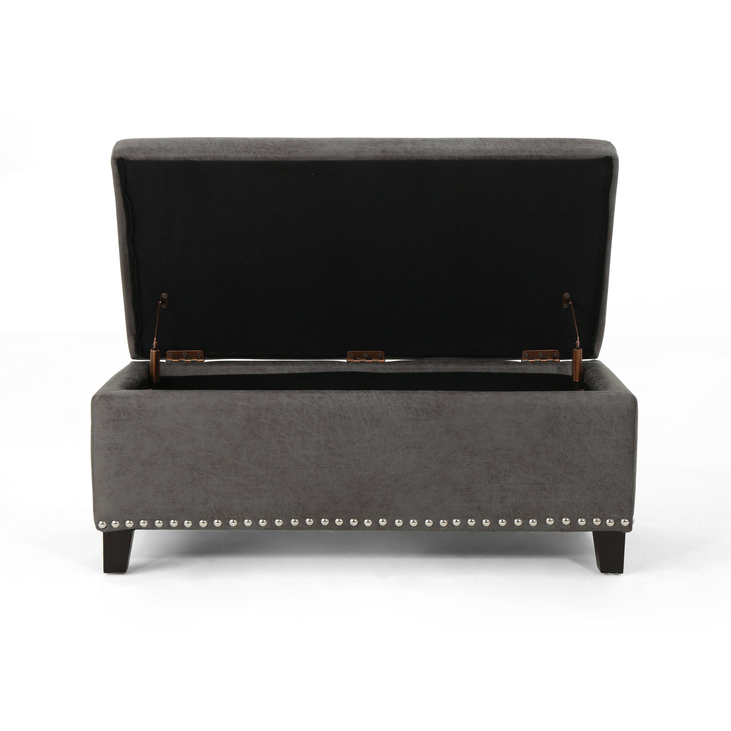 Carl Rectangle Microfiber Storage Ottoman Bench