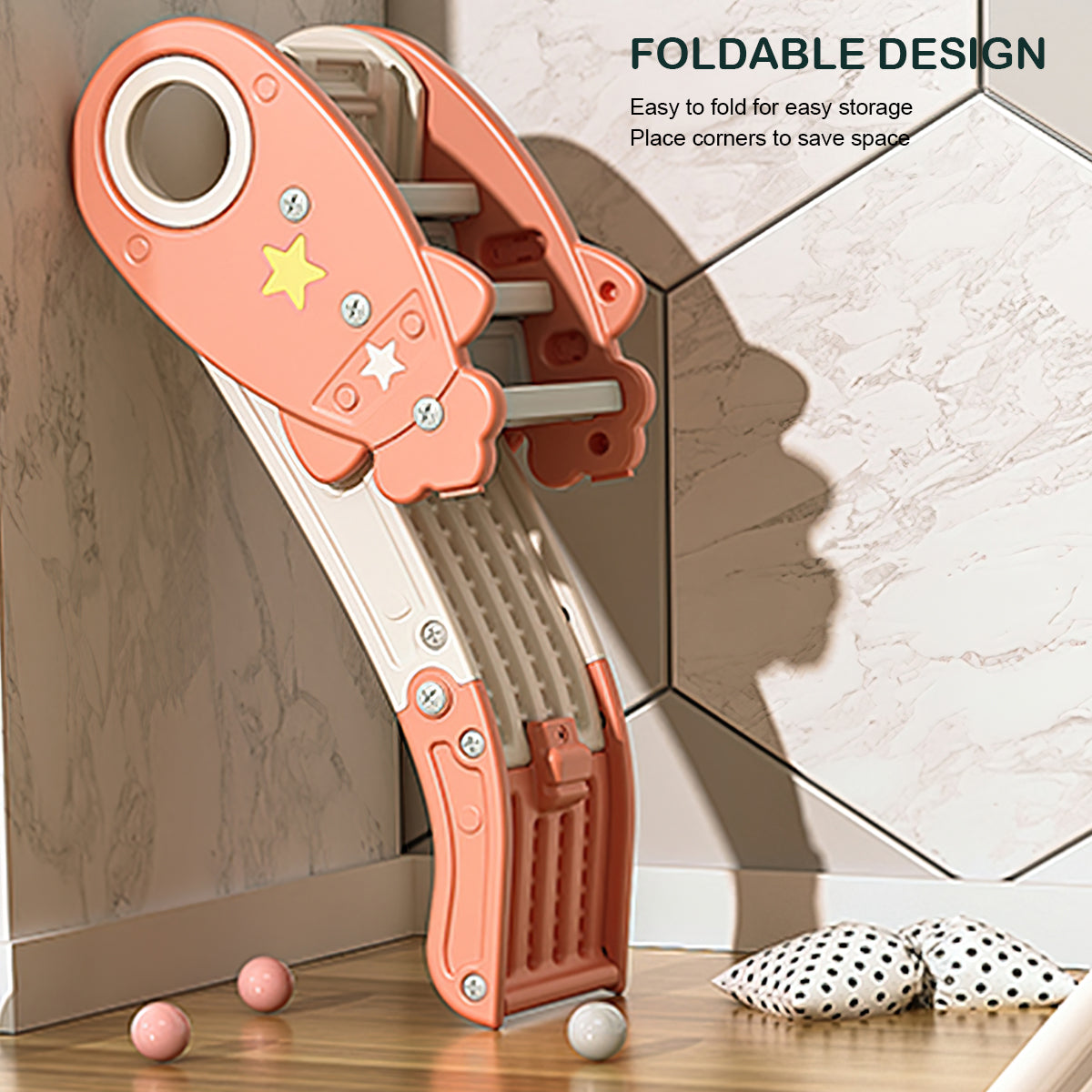 Toddler Slide Climber Set for Indoor Outdoor 3 Steps Freestanding Slide， Suitable Age1-5 Years Old Children Easy Set Up Baby Playset