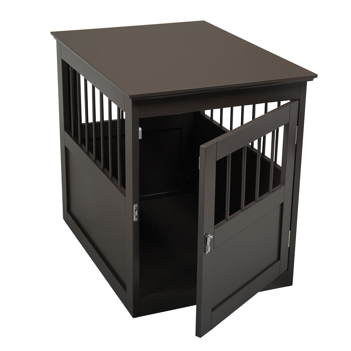 Pet Crate End Table， Wood Medium Dog Kennel for Puppy， Brown