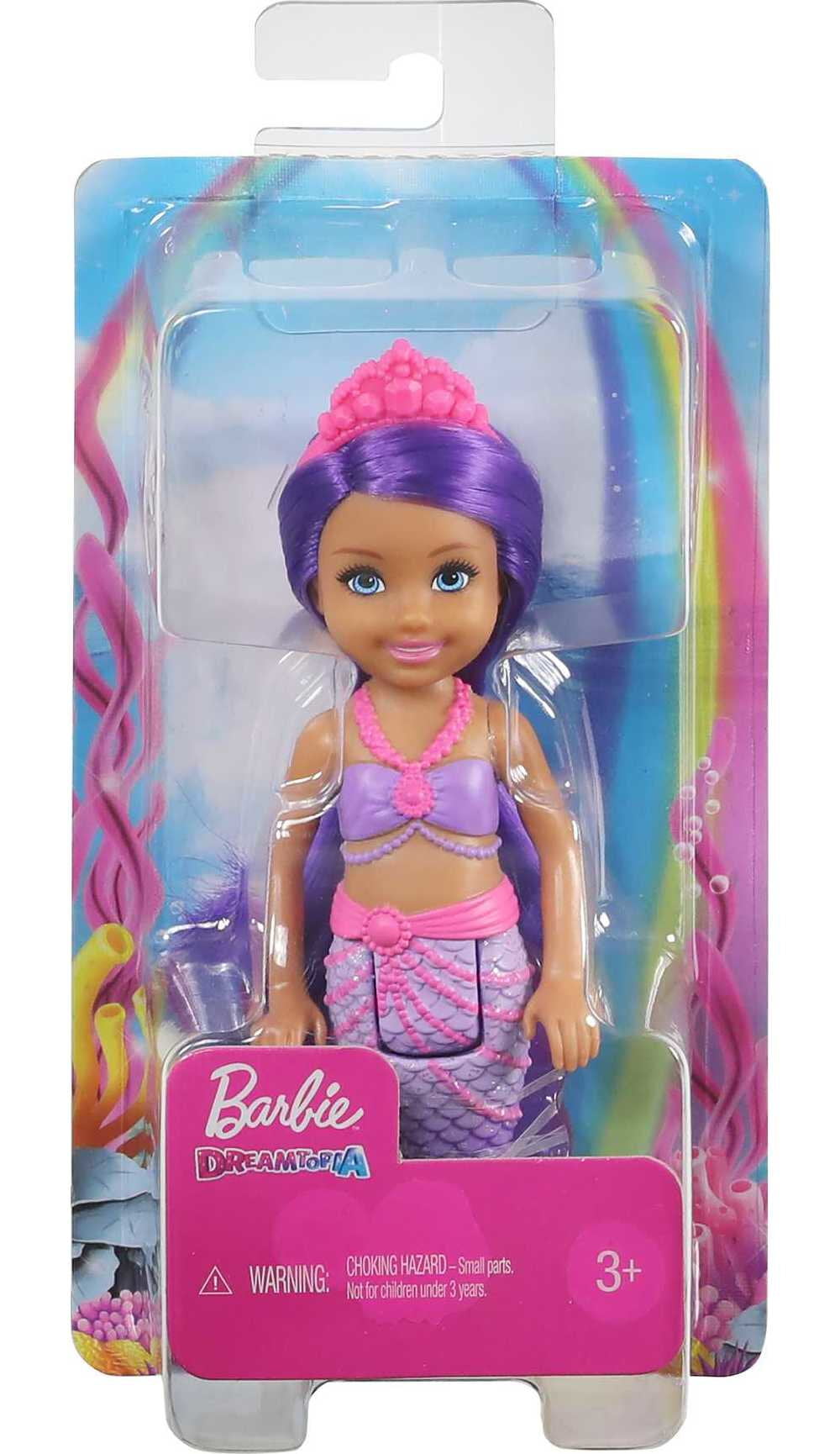 Barbie Dreamtopia Chelsea Mermaid Small Doll with Purple Hair & Tail, Tiara Accessory (6.5 inch)