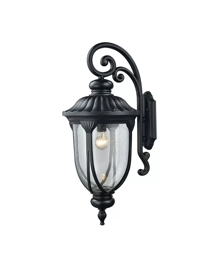 Macy's Derry Hill 1 Light Outdoor Wall Sconce in Matte Black