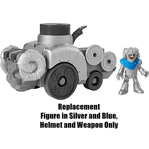 Replacement Parts for Fisher-Price Imaginext Royal Battering Ram Playset - HCG48 ~ Replacement Figure in Silver and Blue， Helmet and Weapon