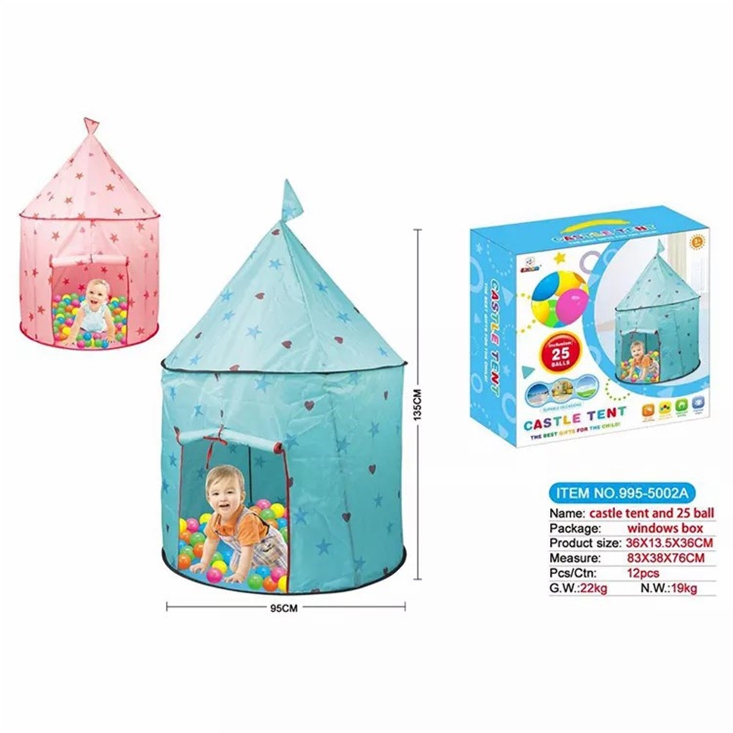 Play Day Princess Tent, Kids Play Tent, Playhouses Tent for Kids with 50 Ocean Ball